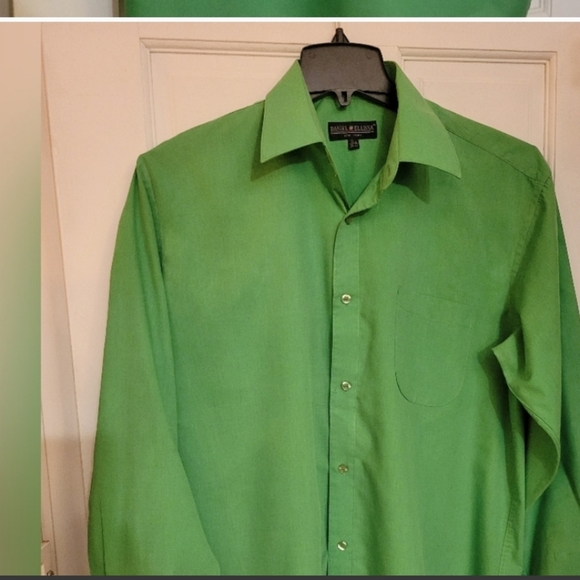 Daniel Ellissa Green Dress Shirt with Classic Collar and Long Sleeves SZ 16 1/2 - Picture 5 of 12